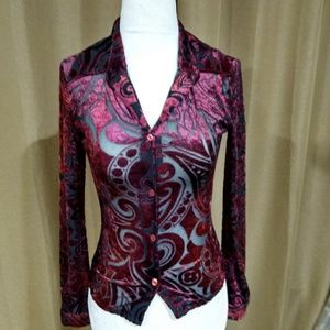 Bebe Moda sheer button up shirts